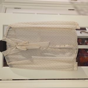 Polka dot blouse with pussy bow